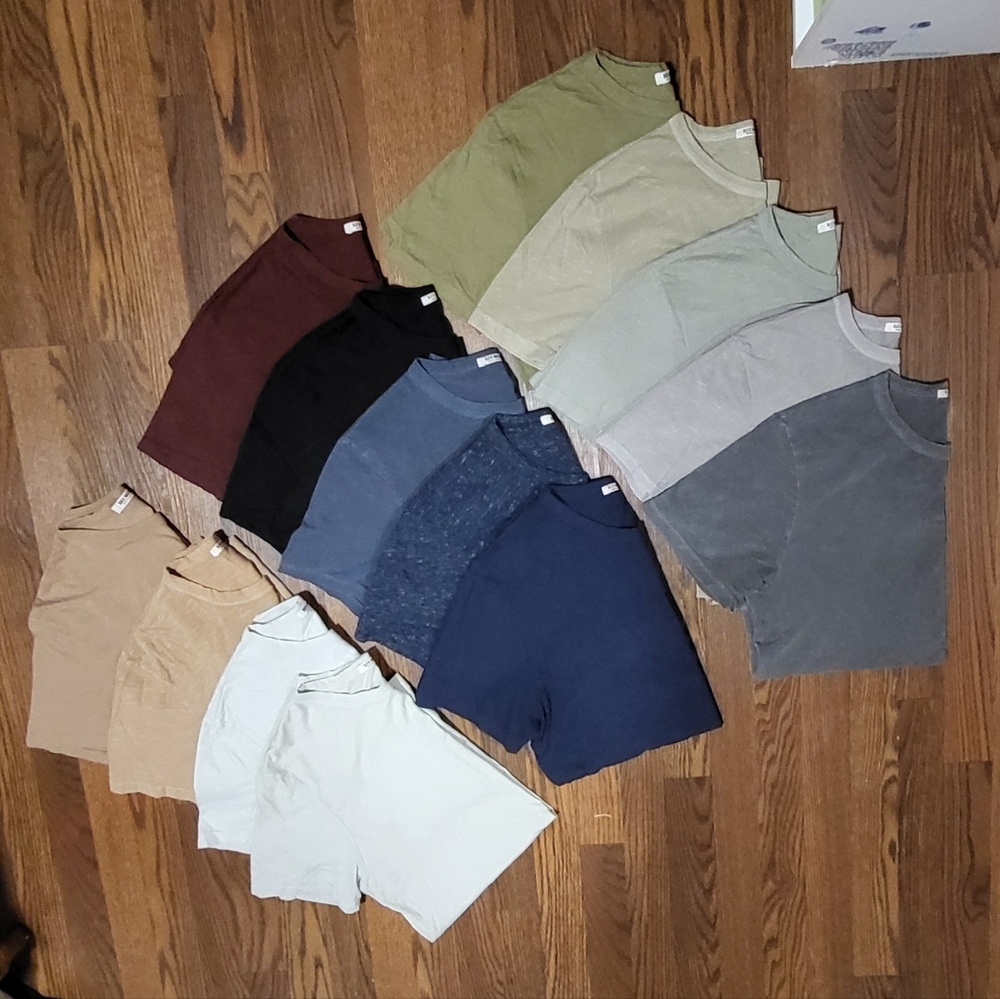14pc Assorted BUNDLE Mens Designer BUCK MASON Slub Crew Neck Staple T-Shirt sz M